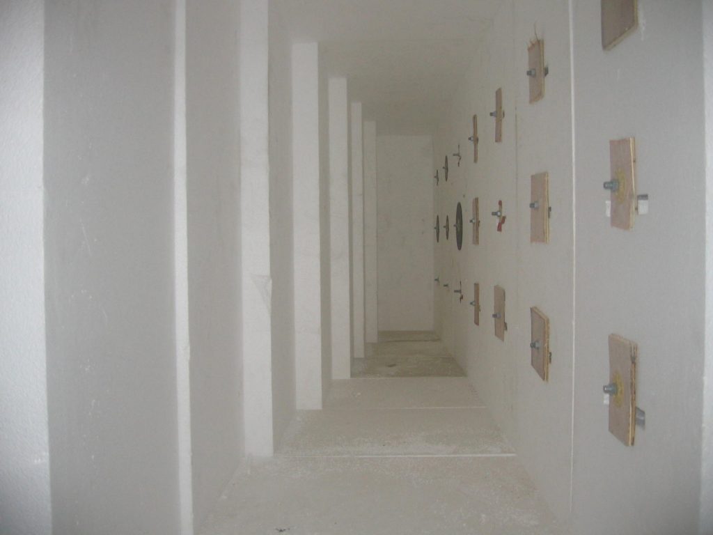 Inside Polystyrene Curved Wall Showing Fixings