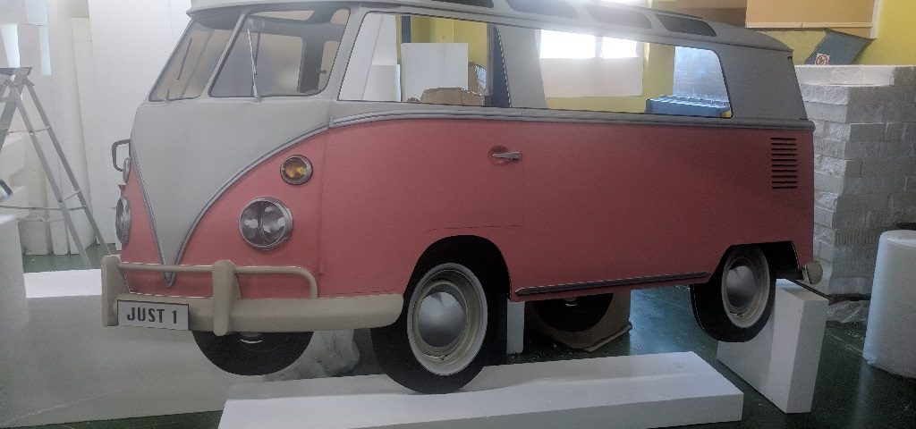 Polystyrene Shaped VW Van With Printed Foamex Face
