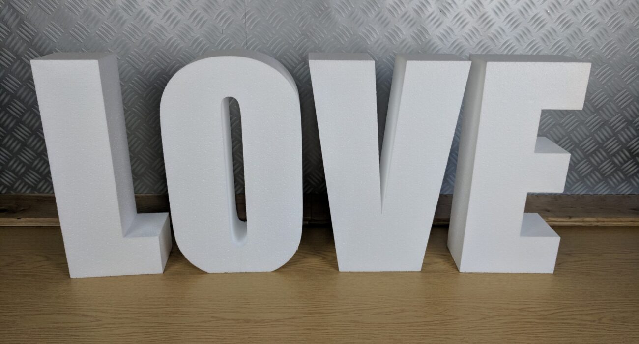 Polystyrene Love Freestanding Letters