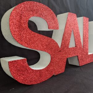Glittered Red Polystyrene Sale Sign