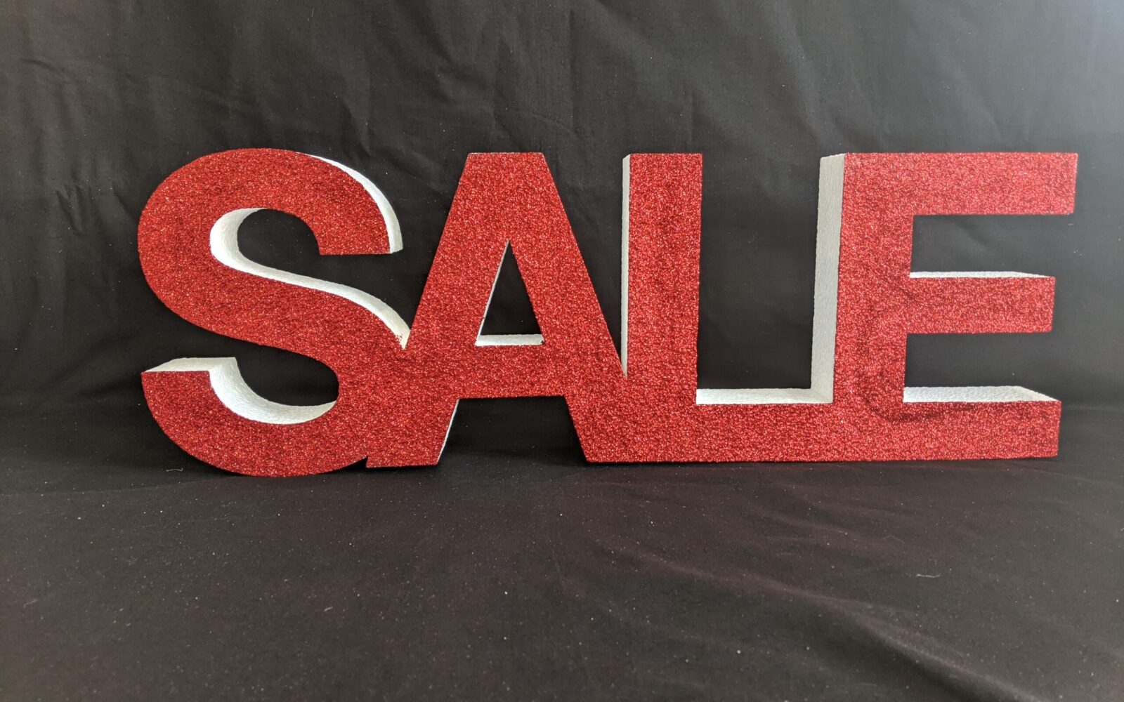 Glittered Red Polystyrene Sale Sign