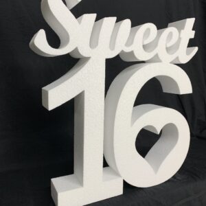Plain Polystyrene Sweet 16 Sign