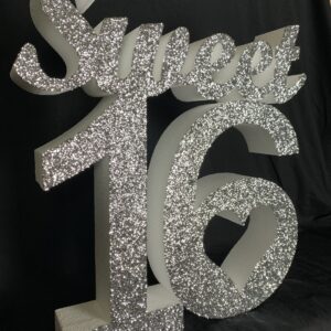 Polystyrene Glittered Sweet 16 Sign